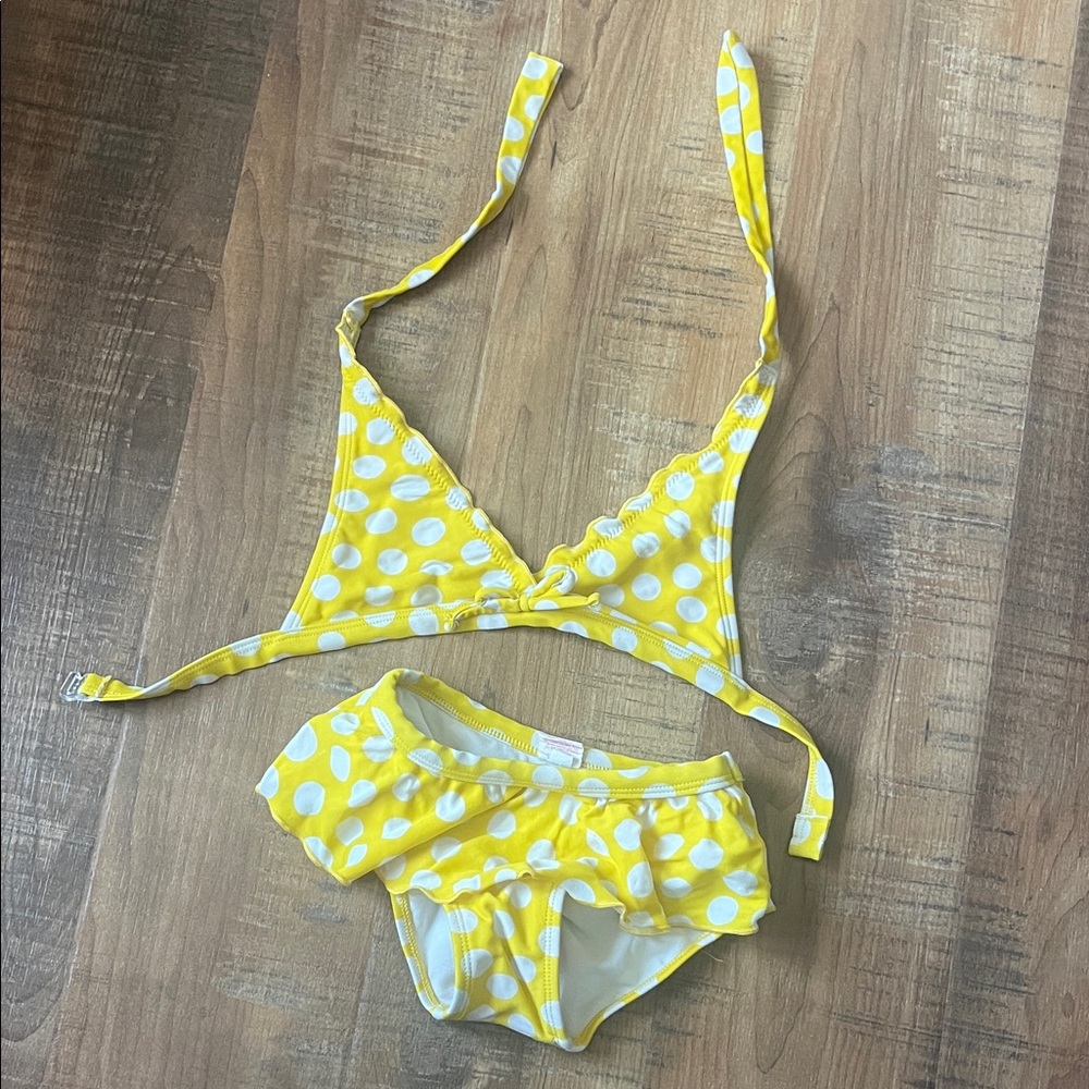 Yellow Polka Dot Bikini Set